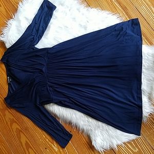 Forever 21 Navy 3/4 Sleeve Dress